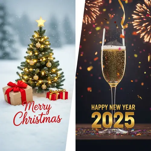 Christmas & New Year 2025 Flash Card Design