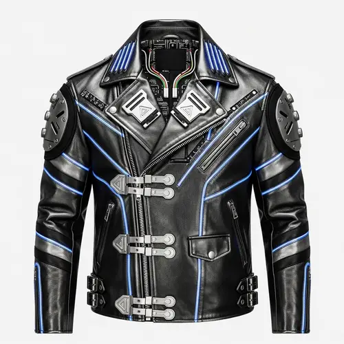 Men's Cyberpunk Style Biker Leather Jacket | Shop Online
