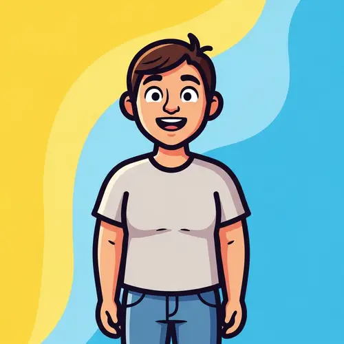 Cartoon Illustration of a Generic Person | Engaging Expression