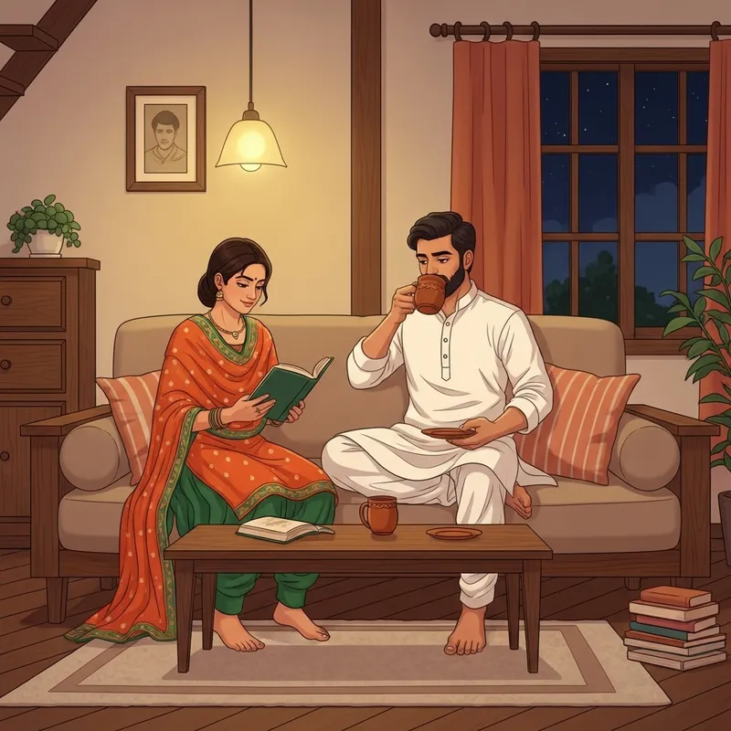 Indian Couples Relaxing Together in Cozy Spaces