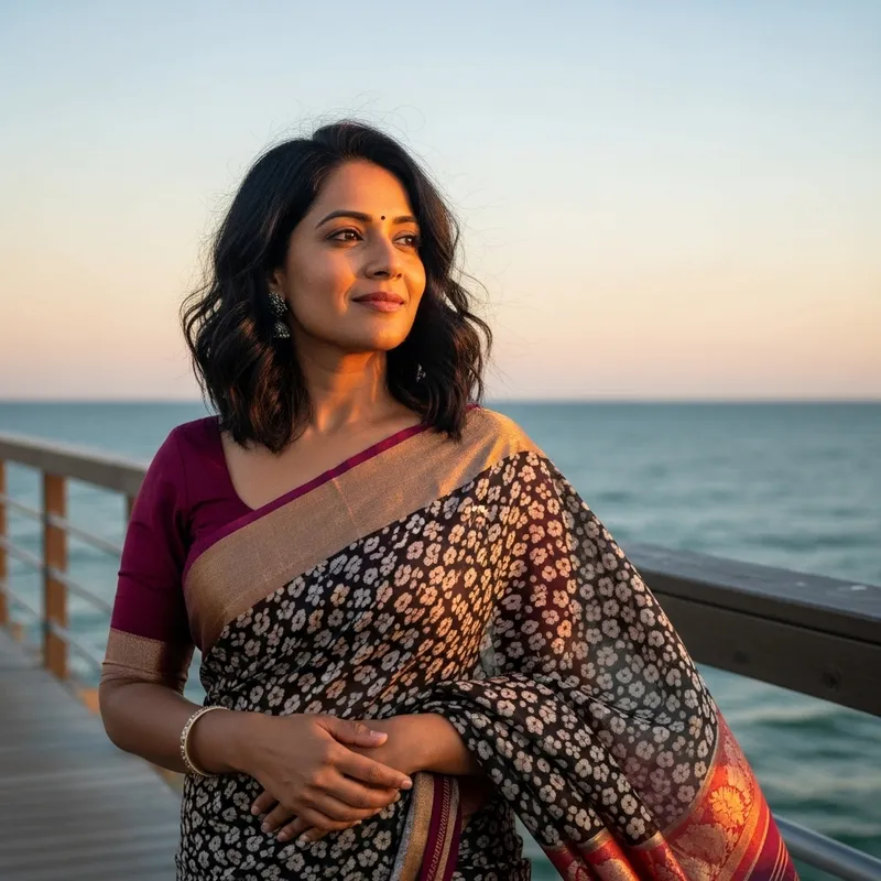 Samantha Ruth Prabhu | Elegant South Asian Woman in Saree