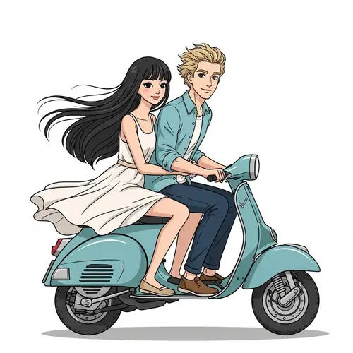 Adorable Couple Riding Vespa | Youthful Shared Adventure
