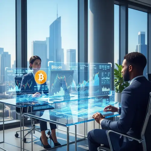 Trading Bitcoin High-Detail Digital Scene