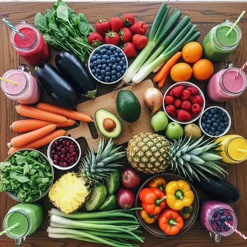 Healthy Eating Vibrant Colors - Fresh Organic Fruits & Vegetables