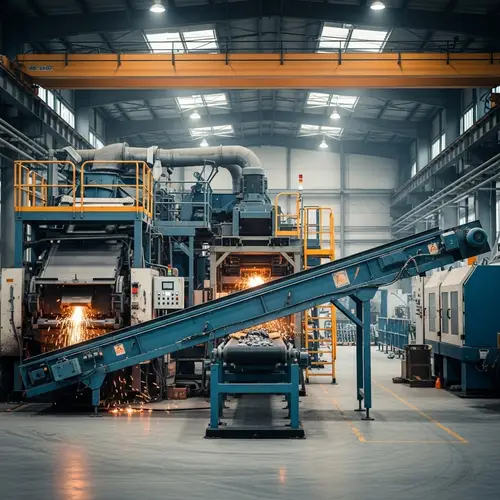 Industrial Conveyor Belt in Action at Factory
