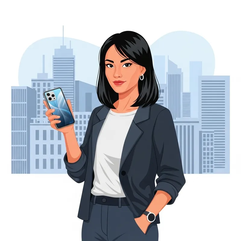 Confident Asian Woman Empowering the Urban Modern Era