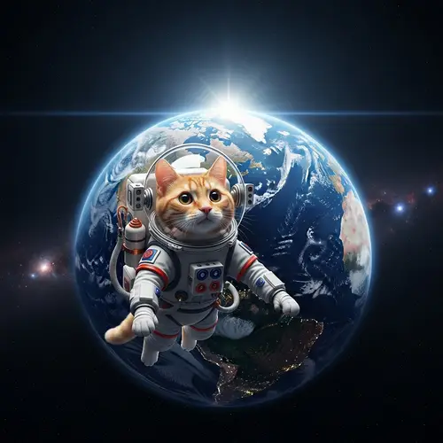 Cat Flying around Earth: Explore the Feline Journey