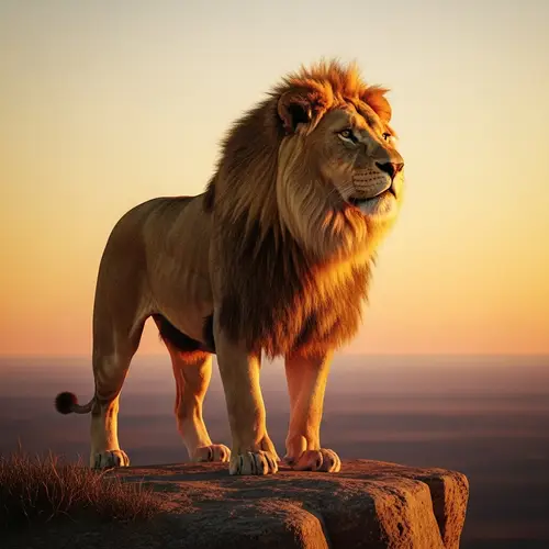 Majestic Golden Lion: Strength & Leadership Symbol