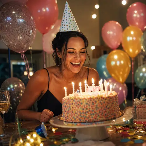 Joyful Birthday Celebration with Colorful Balloons
