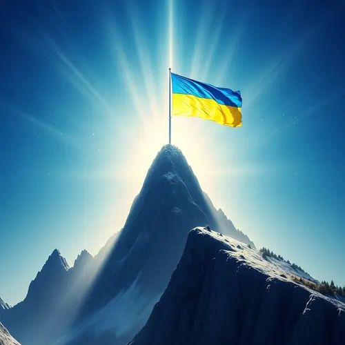 Free Ukraine Flag on Mountain Peak | Spirit of Ukraine