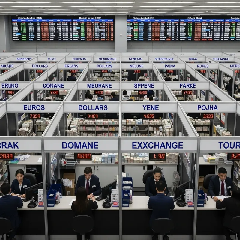 Global Currency Exchange Hub | Diverse Exchange Booths