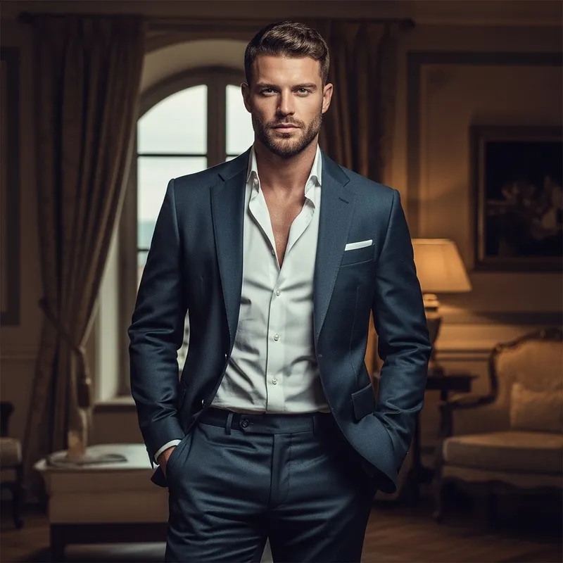 Captivating White Italian Billionaire in Luxurious Penthouse Suite