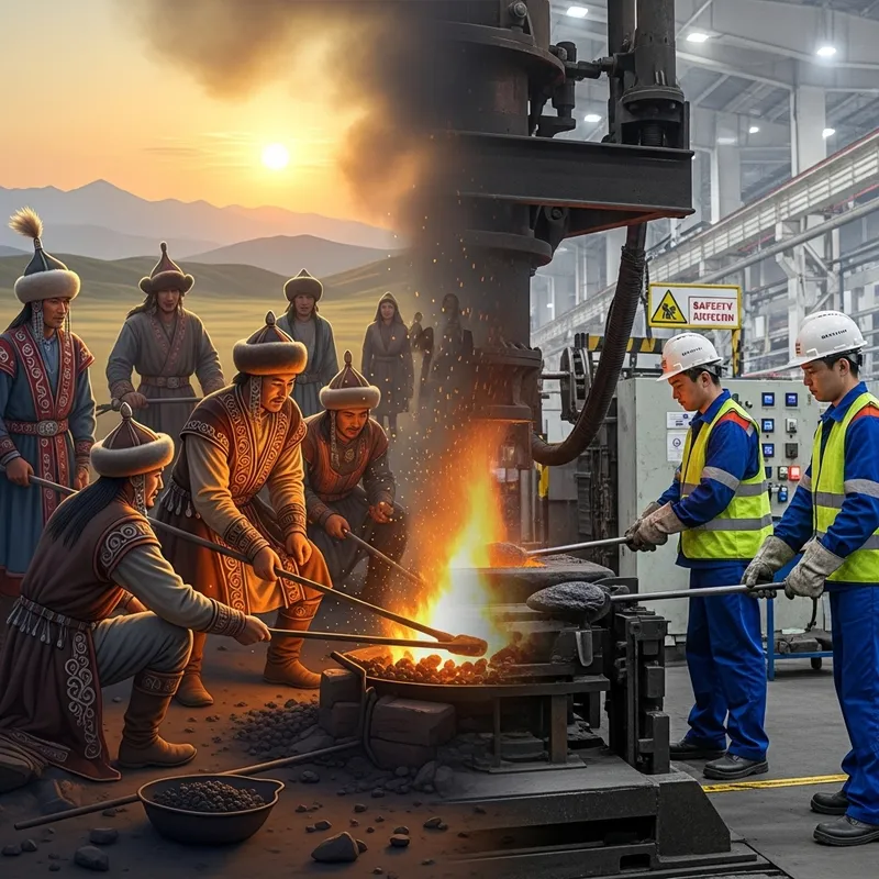 Ancient Kazakh Tribes & Modern Industry: Iron Extraction Celebration Ancient Kazakh Tribes & Modern Industry: Iron Extraction Celebration