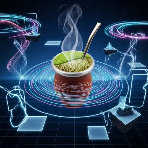 Surreal Metaverse Art | Vibrant Yerba Mate Cup in Futuristic Universe