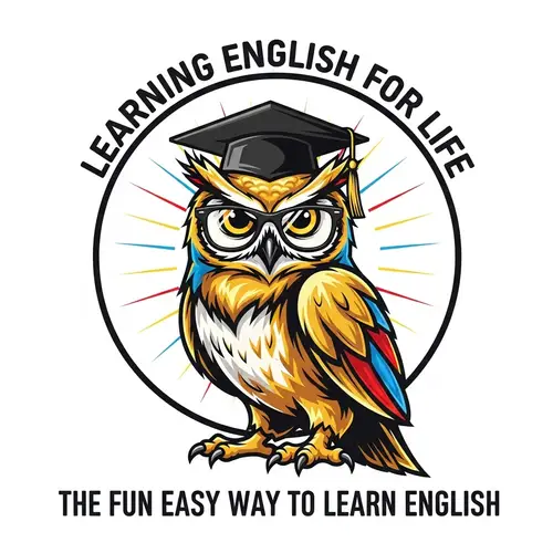 Modern Golden Owl Learning English For Life Logo