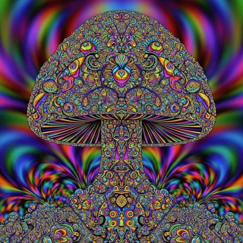 Vibrant Fractal Mushroom Psychedelic Pattern Vibrant Fractal Mushroom Psychedelic Pattern