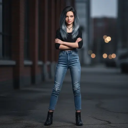 Tall White Girl with Cool Black Hair