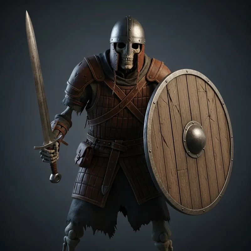 Undead Draugr Warrior | Leather Armor & Shield