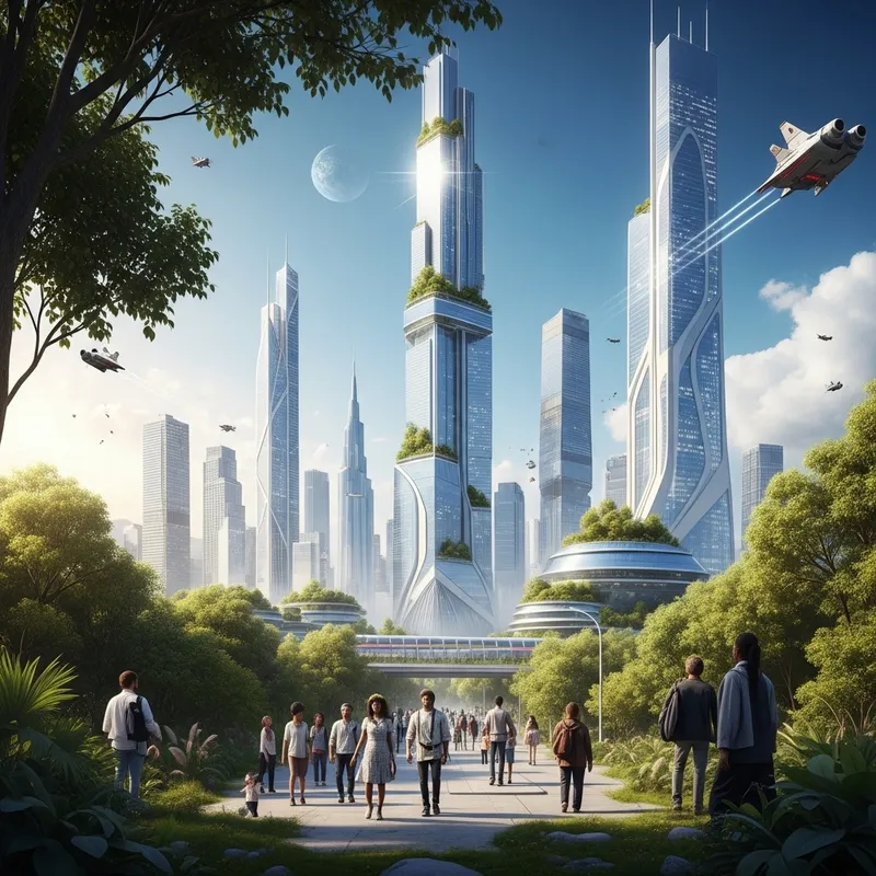 Earth 2176: Vision of an Ultra-Modern Eco-City and Spaceships
