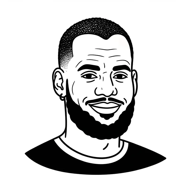 Minimalist LeBron James Vector Portrait - Notion Style
