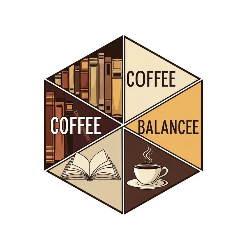 Hexagon Coffee Shop Logo with Books Design
