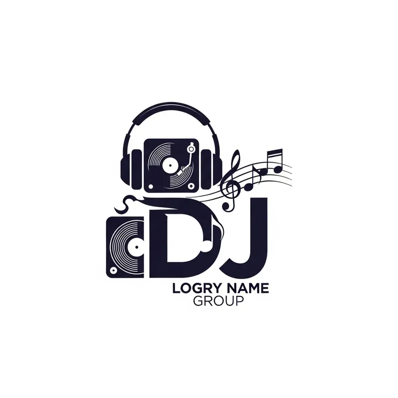 Dynamic DJ Music Team Logo Design