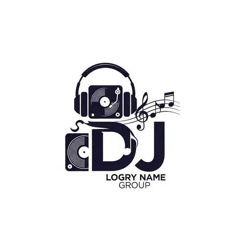 Modern DJ Music Team Logo Design