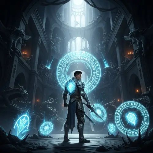 Epic Lone Warrior in Mystical Dungeon | RPG Fantasy Art