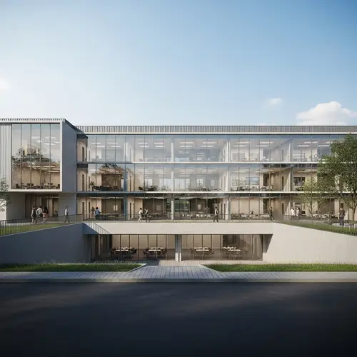 Modern Two-Story School Building with Innovative Design