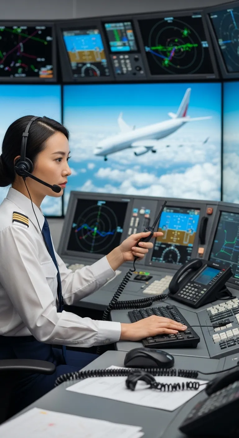 Asian Female Air Traffic Controller vs Caucasian Male Pilot in Tense Radio Communication