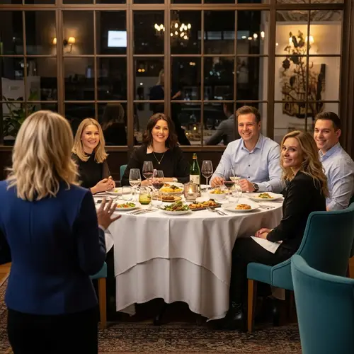 Delightful Dinner Gathering at Cozy Restaurant - Joyful Evening Soiree