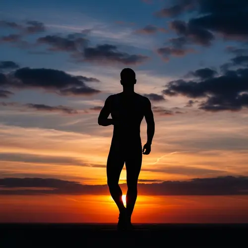 Silhouette of a Naked Man in Bodysuit