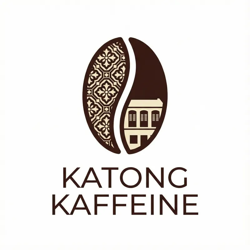 Katong Kaffeine: Elegant Coffee Shop Logo Design Katong Kaffeine: Elegant Coffee Shop Logo Design