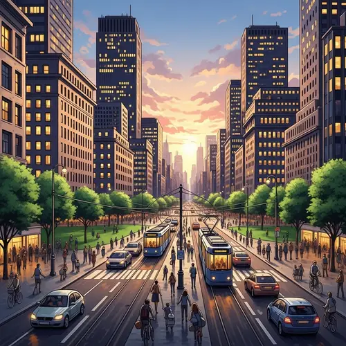 Impressionist Cityscape Painting - Vibrant Urban Scene