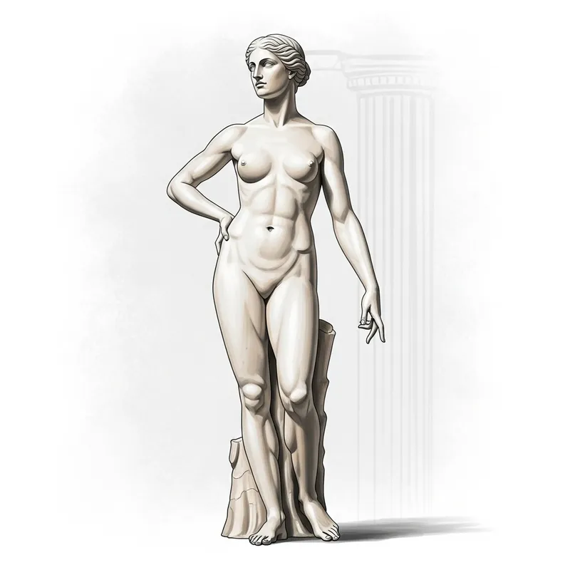 Guardian Woman Sculpture: Ancient Greek Style Artwork