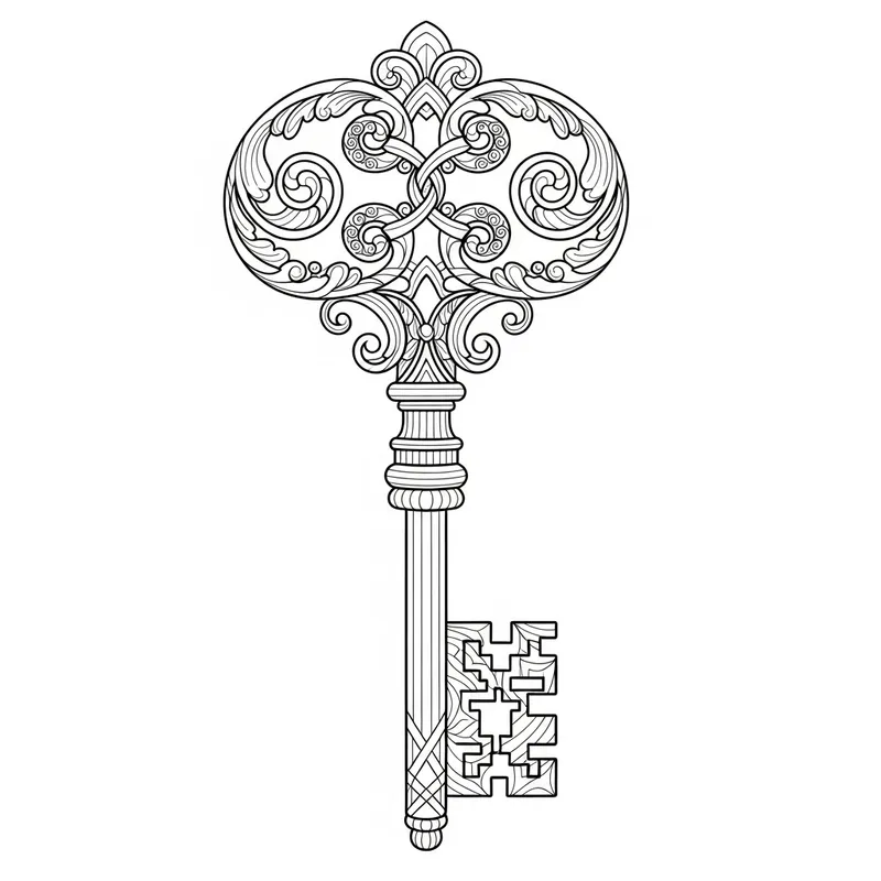 Key Coloring Page for Fun and Creativity
