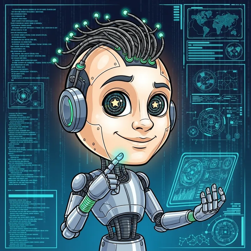 Adorable & Smart AI Character Illustration Adorable & Smart AI Character Illustration