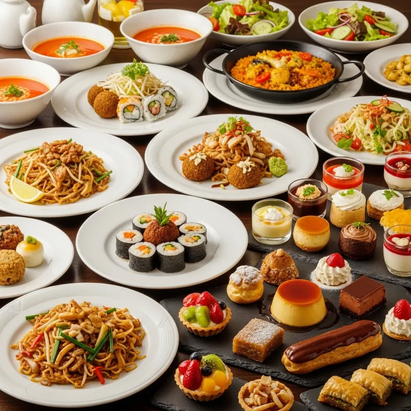 Delicious Global Dishes and Desserts Showcase