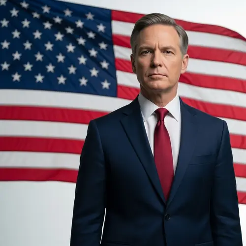 Politically Significant Figure in 2025 | United States Flag Imagery