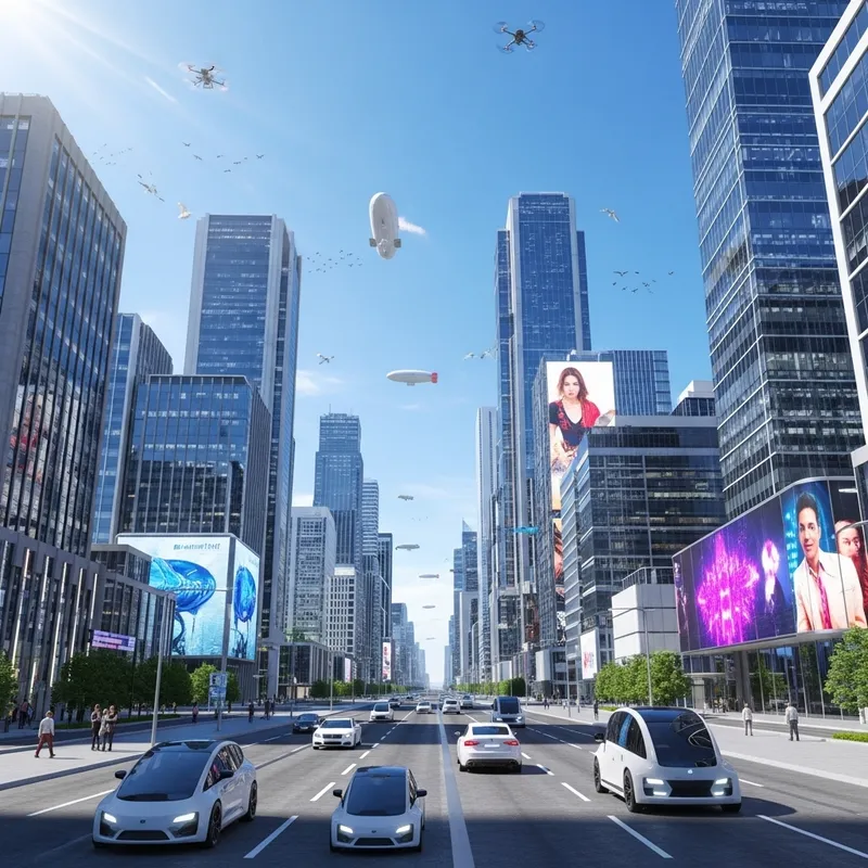 Crystal Clear Futuristic Cityscape: Tomorrow's Realm