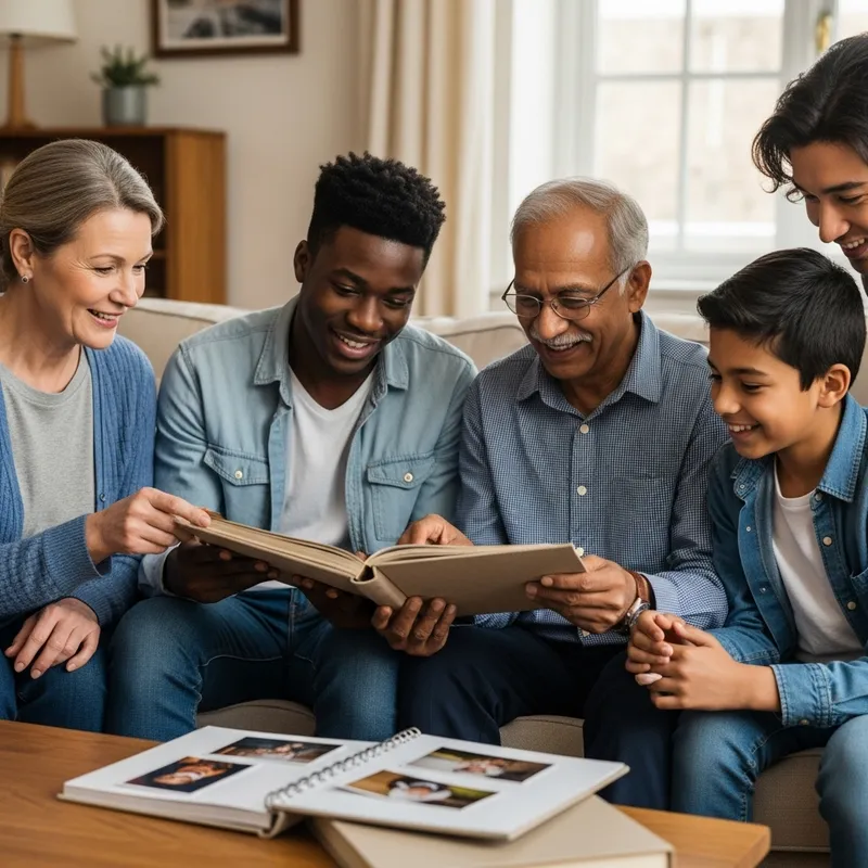 Joyful Moments: Family Memories in a Photo Album