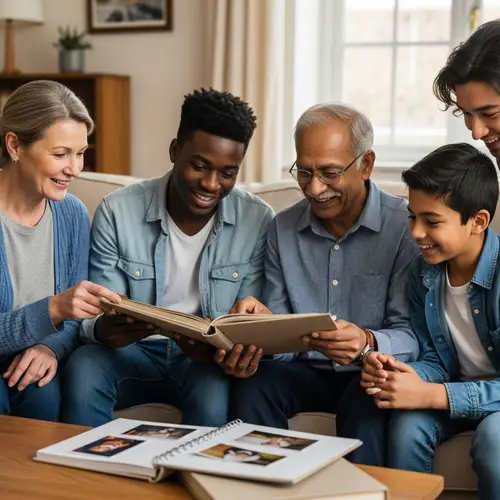 Joyful Moments: Family Memories in a Photo Album