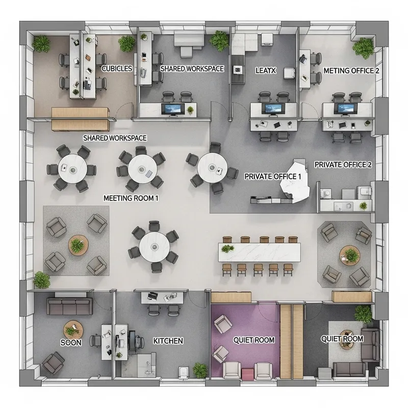 Office Floor Plan | Modern Workspace Design for Productivity