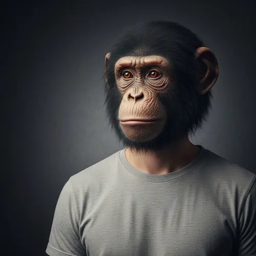 Surreal Illustration of Human-Monkey Hybrid | Artistic Vision