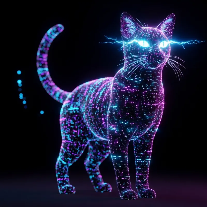 Digital Cat - Pixelated Virtual Reality and Nature