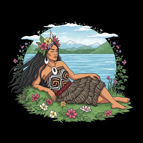 Stunning Maori Earth Mother Goddess T-Shirt Design