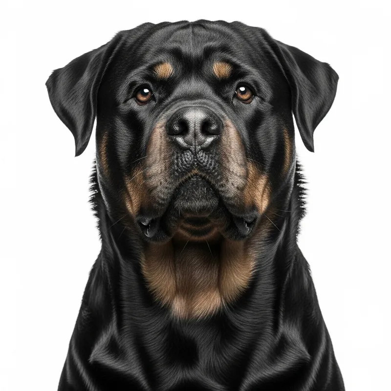 Powerful Black and White Rottweiler Image