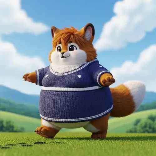 Lovable Oversized Furry Cartoon Character | Explore Joyfully