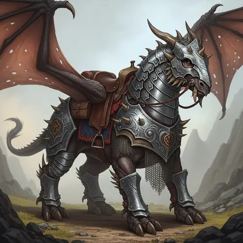 Medieval Offroad Animal: Dragon-Warhorse Hybrid for Epic Adventures