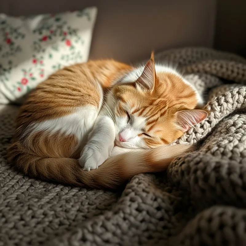 Adorable Cat in Cuddling Pose - Sweet Feline Moments